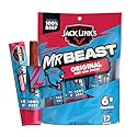 Jack Link's x MrBeast Original Mini Beef Jerky Sticks - Individually Wrapped Protein Snacks - 6g Protein per Serving - Made with 100% Real Beef - (12