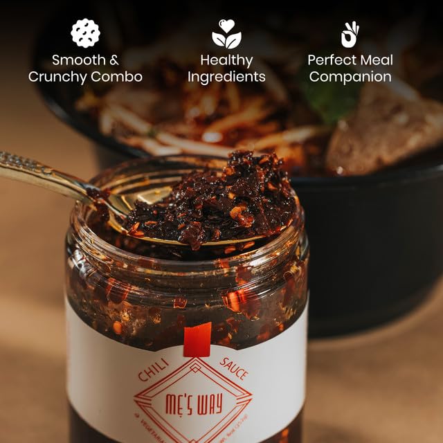 Handmade Vietnamese Chili Sauce 16oz - Vegetarian Flavor - Authentic Vietnamese Chili Paste & Crisp - Perfectly Balanced with Spice, Sweetness