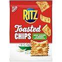 RITZ Toasted Chips Sour Cream and Onion Crackers, Party Snacks, 8.1 oz