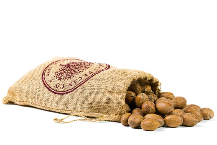 INSHELL Texas Fresh Pecans 5-Pound Burlap Bag | In Shell | Millican Pecan since 1888 | San Saba, Texas