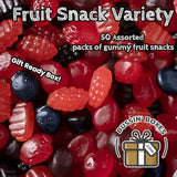 Fruit Snacks Bulk Pack - 50 Count Individually Wrapped Pouches - Shelf-Stable Snack for Kids and Adults - Assembled by Bussin Boxes