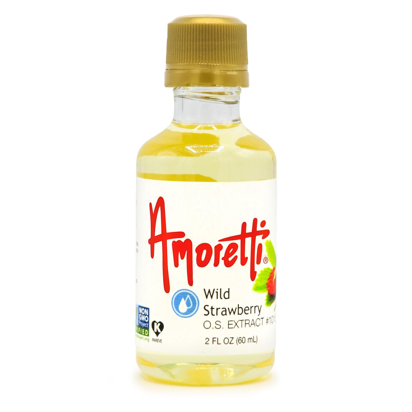 Amoretti - Wild Strawberry Extract Oil Soluble 2 oz - Highly Concentrated & Perfect For Pastry or Savory applications, Preservative Free, Vegan
