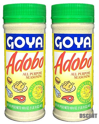 Adobo All Purpose Seasoning with Cumin by Goya, Poultry, Seafood, Meat, and Vegetable Seasoning, Latin Spice Blend, Mexican Seasoning, Pack of 2, 16.5