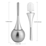 Toilet Brush Set,Toilet Bowl Brush with ABS Plastic Long Handle and Stainless Steel Base Waterproof Toilet Brush and Holder Set Toilet Bowl Brush