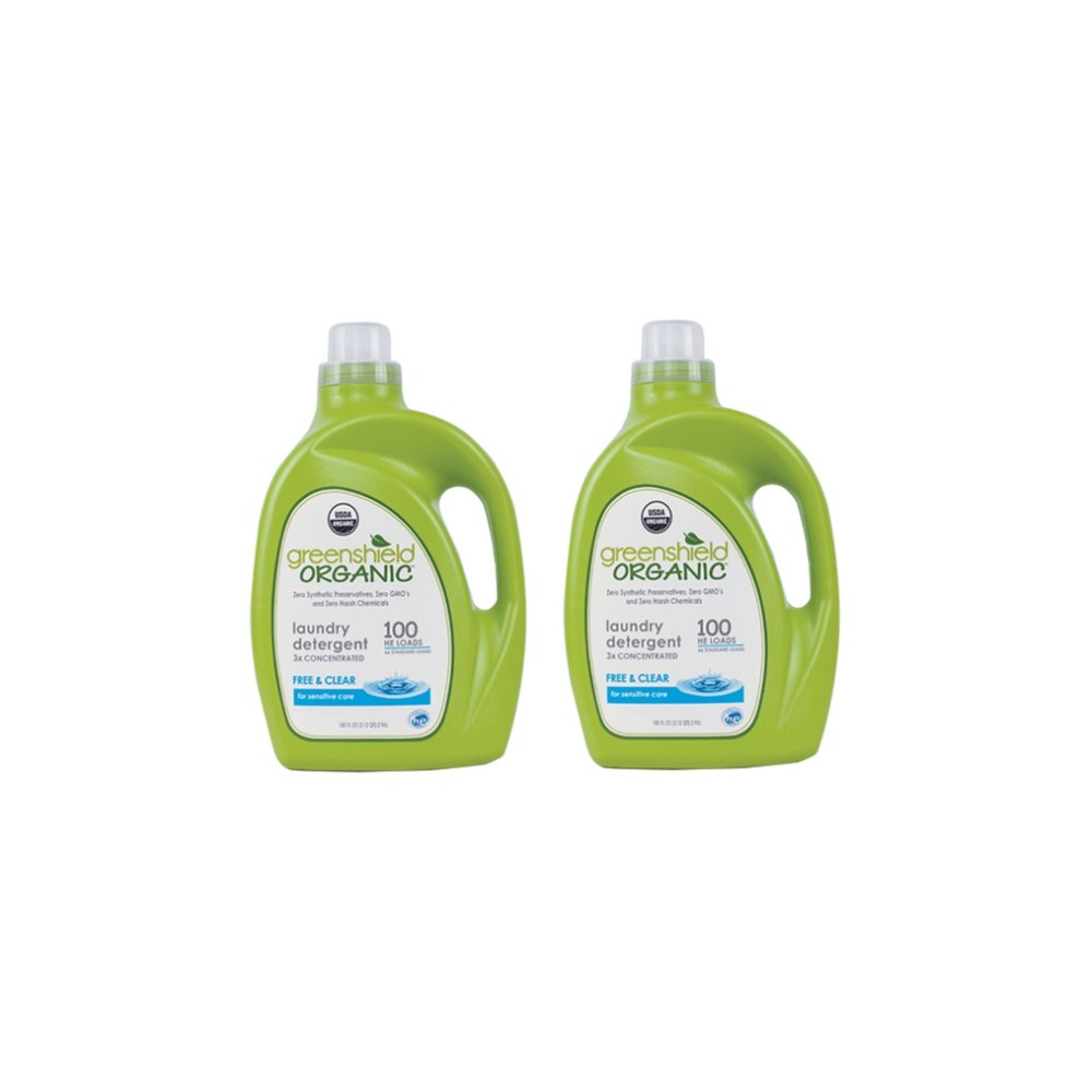 GreenShield Laundry Detergent, Free & Clear Org, 100 Ounce (Pack of 2)