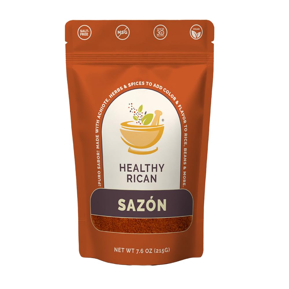 Healthy Rican Sofrito Sazon Adobo Spices in a Resealable Pouch Clean Seasoning Mixes No MSG Preservatives Artificial Flavors No Red 40 Food Coloring