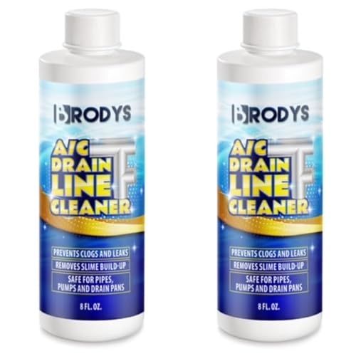 Brodys - A/C HVAC Drain Line Cleaner, 8oz Bottle, (Great to use at home, in the office, at restaurants and large commercial buildings), AC Drain Line