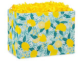 Pack of 6, Lemon Blooms Basket Box, Large 10.25x6x7.5" for Celebration, Party, Holiday, Birthday and Events, Made in USA
