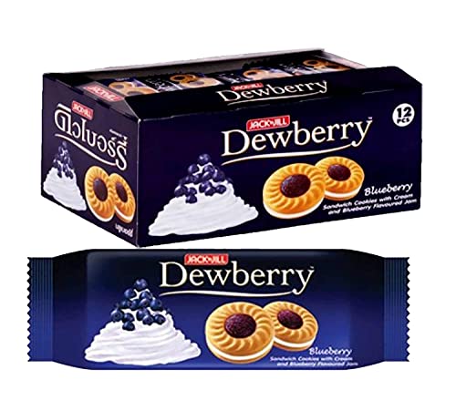 Dewberry Sandwich Cookie With Cream and Blueberry Flavor Jam 36 g.(Pack of 12) // By Benjawan Shop