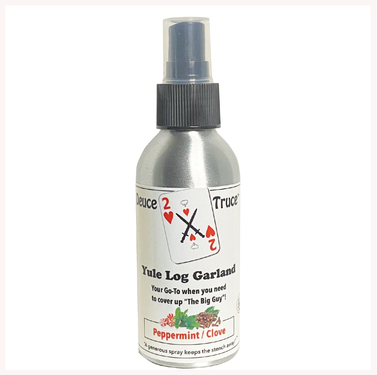 Deuce Truce - Peppermint and Clove (Yule Log Garland) - 4 fl oz - Before Your Go Toilet Spray - Strong, Effective, Easy to Use