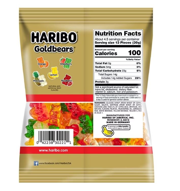 Haribo Goldbear Gummi Bears, 12 ct.