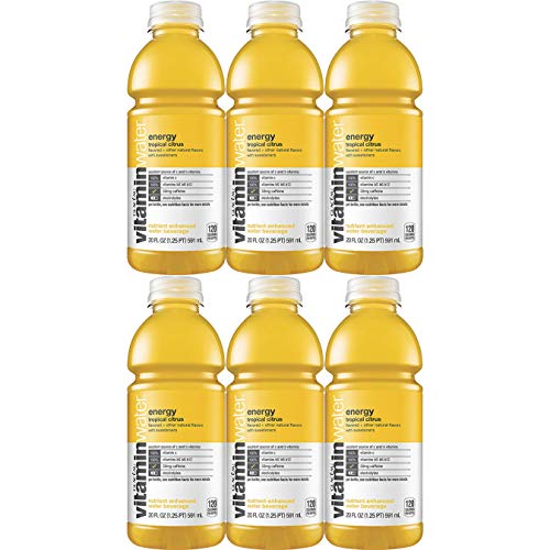 2 Set of 6 Pack - Vitamin Water Energy - Tropical Citrus, 20 Fl Oz Bottle
