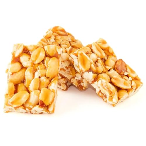 NY Spice Shop Peanut Honey Bars - 1 Pound Roasted Peanut Crunch Candy Bars - Sweet and Salty Snack Squares - Traditional Brittle Style Confection