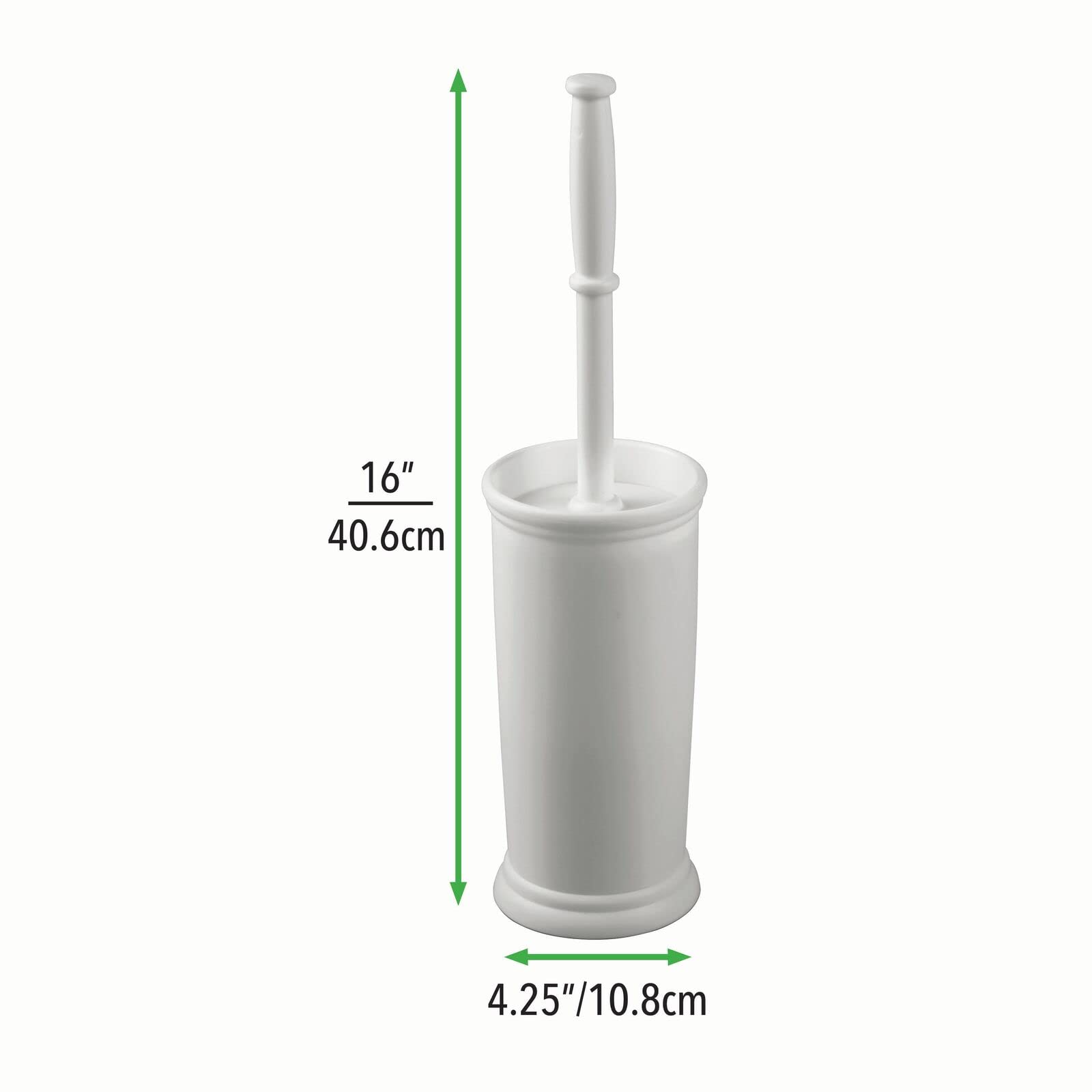 mDesign Plastic Modern Bathroom Storage and Cleaning Accessory Set - Includes Bowl Brush, 3-Roll Toilet Paper Canister, Wastebasket Trash/Garbage Bin