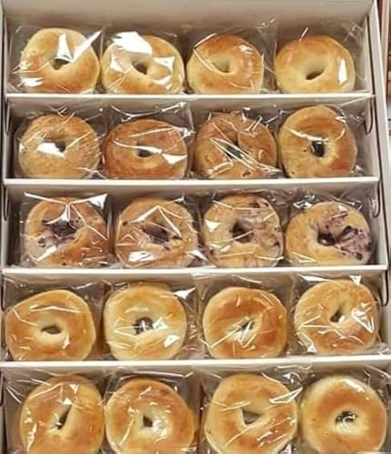 Elie's 10 Blueberry, 10 Plain 10 Cinnamon raisin and 10 Sesame Bagels- 40 total individually wrapped Extended shelf life Bagels