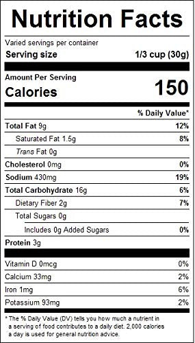 Louisiana Cajun Snack Mix, Bulk Size, (1 lb. Resealable Zip Lock Stand Up Bag)