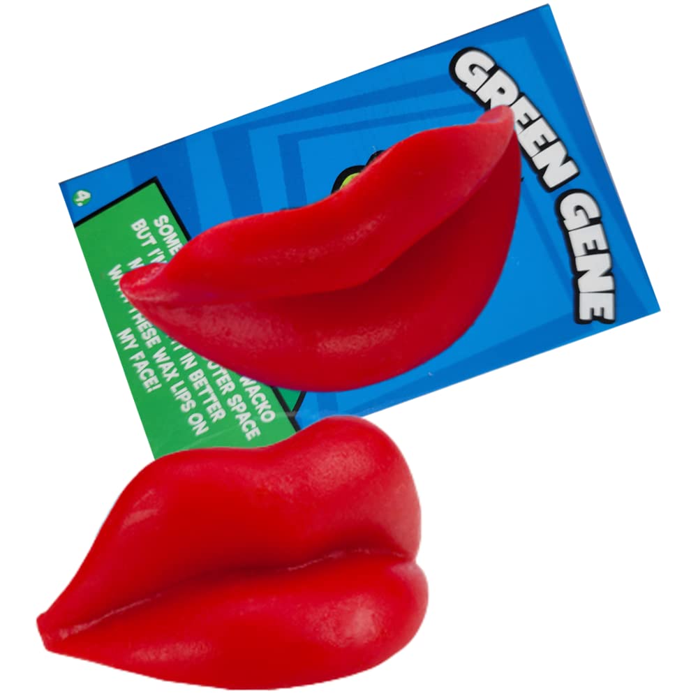 Fruidles 3-Count Valentine's Candy Wax Lips Chewable Disguise, Play Now, Chew Later Wax Candy Bite Treats Cherry Flavored