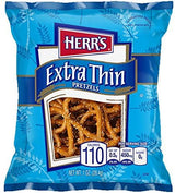 Herr's Extra Thin Pretzels, 1 Ounce (Pack of 36 Bags) - Light and Crispy Pretzels Baked for Maximum Crunch - Perfect for Snacking and Pairing