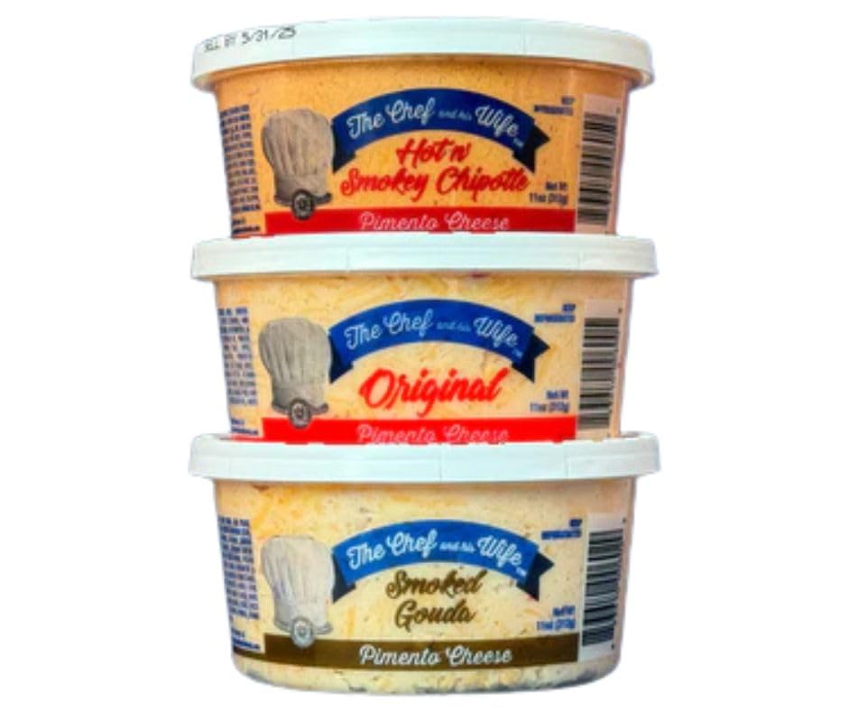 The Chef and his Wife Foods Smoky Bold Trio (3) - Original, Smoked Gouda and Hot n' Smoky Chipotle Pimento Cheese
