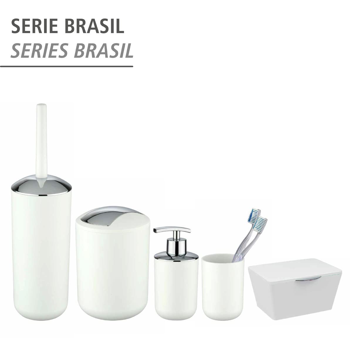WENKO Brasil Toilet Brush Set, White