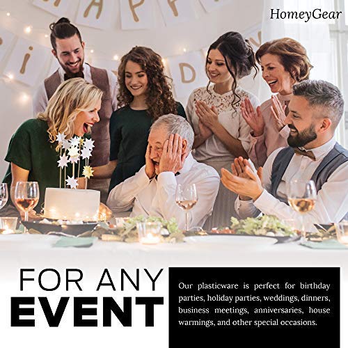 HomeyGear Disposable White 7 Inch Plastic Appetizer Plates For Everyday Use 200 Ct