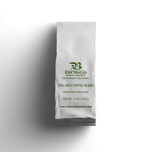 KA'U COFFEE BLEND WHOLE BEANS (MEDIUM DARK ROAST, 12 OZ)