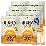 BIENA Chickpea Snacks - Crunchy Roasted Chickpeas - High Fiber Protein Snacks for Adults and Kids - 8-Pack, 5 Ounce Bags - Honey Roasted