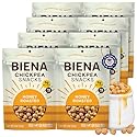 BIENA Chickpea Snacks - Crunchy Roasted Chickpeas - High Fiber Protein Snacks for Adults and Kids - 8-Pack, 5 Ounce Bags - Honey Roasted