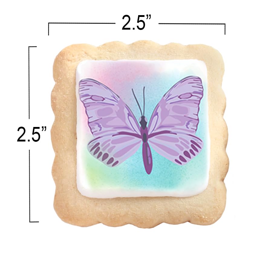 Butterfly Cookies 24 Pack Party Favors Basket Stuffers Decorated | INDIVIDUALLY WRAPPED Butterflies Sugar Cookies | Gift Basket Peanut & Nut Free Bulk