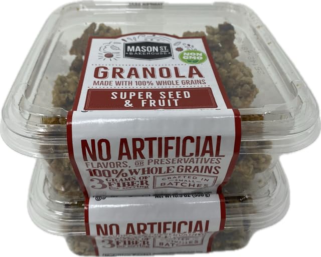 Kokobunch Bundle of Super Seed And Fruit Granola By Mason St. Made with Whole Grains And 3 Grams for Fiber | Non GMO | No Artificial Flavors 2 PACK