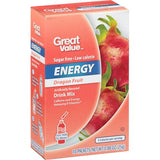 Great Value Energy Drink Mix Variety Bundle, 0.88-1.13 oz box with 10 Drink Packets (Pack of 4) includes 1-Box Blueberry Acai + 1-Box Wild Strawberry