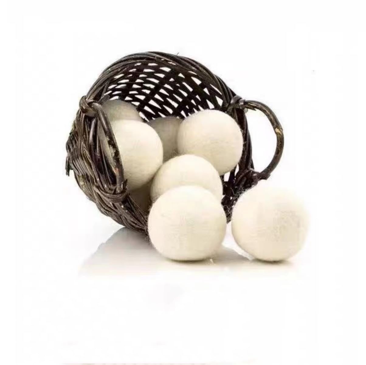 Chuanghe&LP XL Wool Dryer Balls, Natural Fabric Softener, Reusable, Reduces Wrinkles, Saves Drying Time (6), White