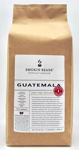 5-Pound Guatemala Washed Processing, Unroasted Green Coffee Beans, Fresh Current Crop Specialty Grade, Roast the Beans Yourself at Home on Your