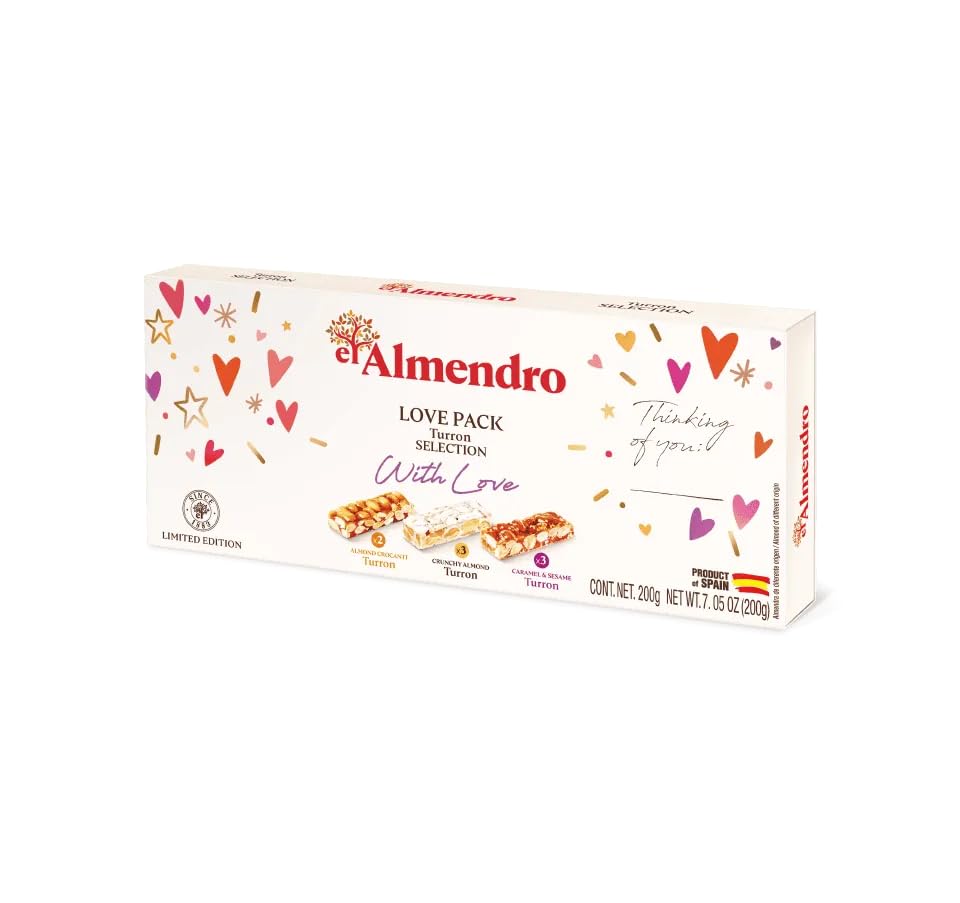 Nougat Candy By El Almendro Limited Edition Turrones, Im Sorry Gifts For Her, I love You, Thinking Of You, Assorted Turron Duro, Crunchy Almond