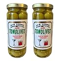 Old South Tomolives Pickled Green Tomatoes (2 Pack, 16 oz each) bundled with 4 count Lara's Gourmet Passion coasters