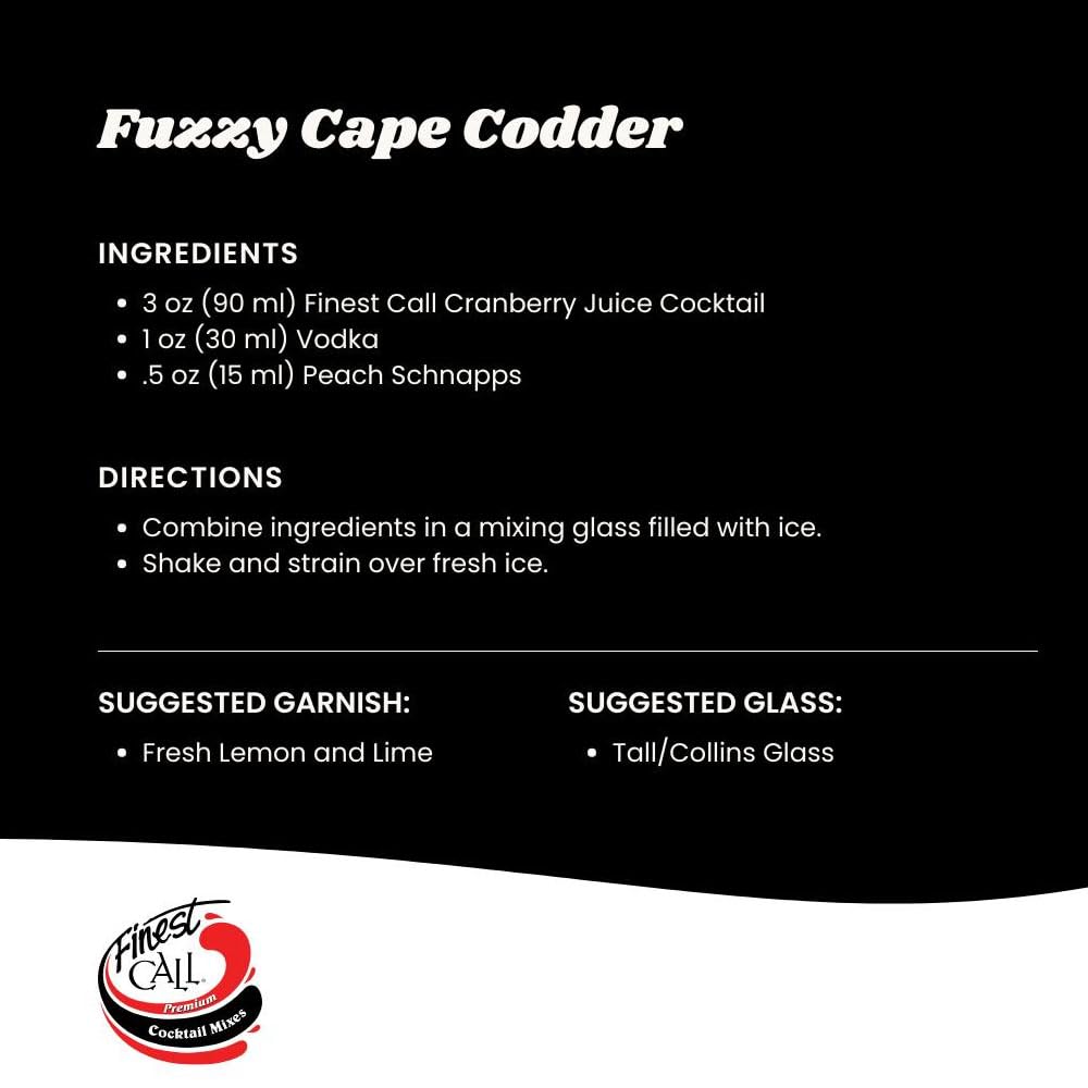 Finest Call Premium Cranberry Juice Cocktail Drink Mix, 1 Liter Bottle (33.8 Fl Oz)