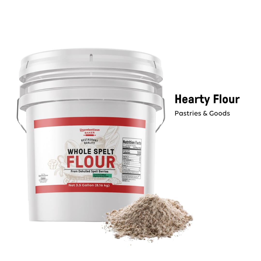 Unpretentious Whole Spelt Flour, Light & Airy Flour, From Dehulled Spelt Berries (18 Pound)