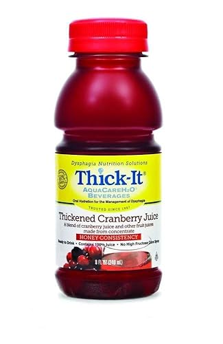 Thick-It AquaCare H2O: Pre-Thickened Cranberry Juice, Honey-thick liquid, (1 Case: 24 x 8 oz. Bottles)