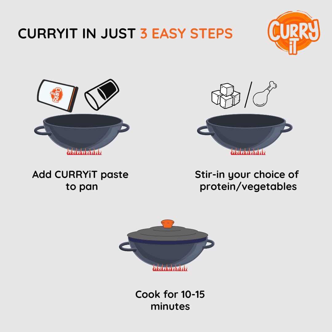 CURRYiT Instant Andhra Mutton Curry Paste | Just Add Lamb, Chicken, Fish | Ready in 15-30 Mins | Serves 6 | Made with Ghee | No Preservatives | Ready