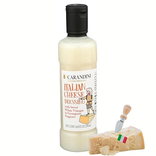 Carandini Italian Cheese Dressing with Sweet White Vinegar & Parmigiano Reggiano DOP - Gourmet, Gluten-Free, Light & Creamy, Sweet & Tangy Flavor