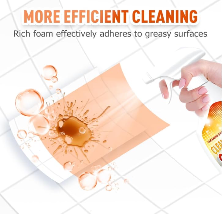 Heavy Duty Degreaser, Kitchen Heavy Duty Cleaner Spray Portable Degreasing Spray, Strong Grill Cleaner for Restaurant, All-Purpose Kitchen Pots