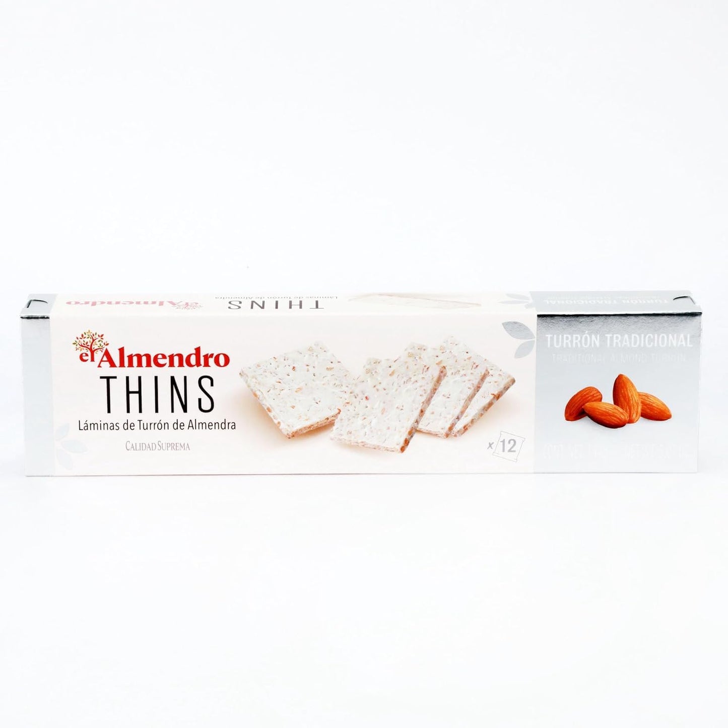 El Almendro Nougat Sheets Almond Turrón Thins, Thin Crunchy Almond Candy, 48 Individually Wrapped Pieces, 4 Assorted Flavors (Coconut & Milk