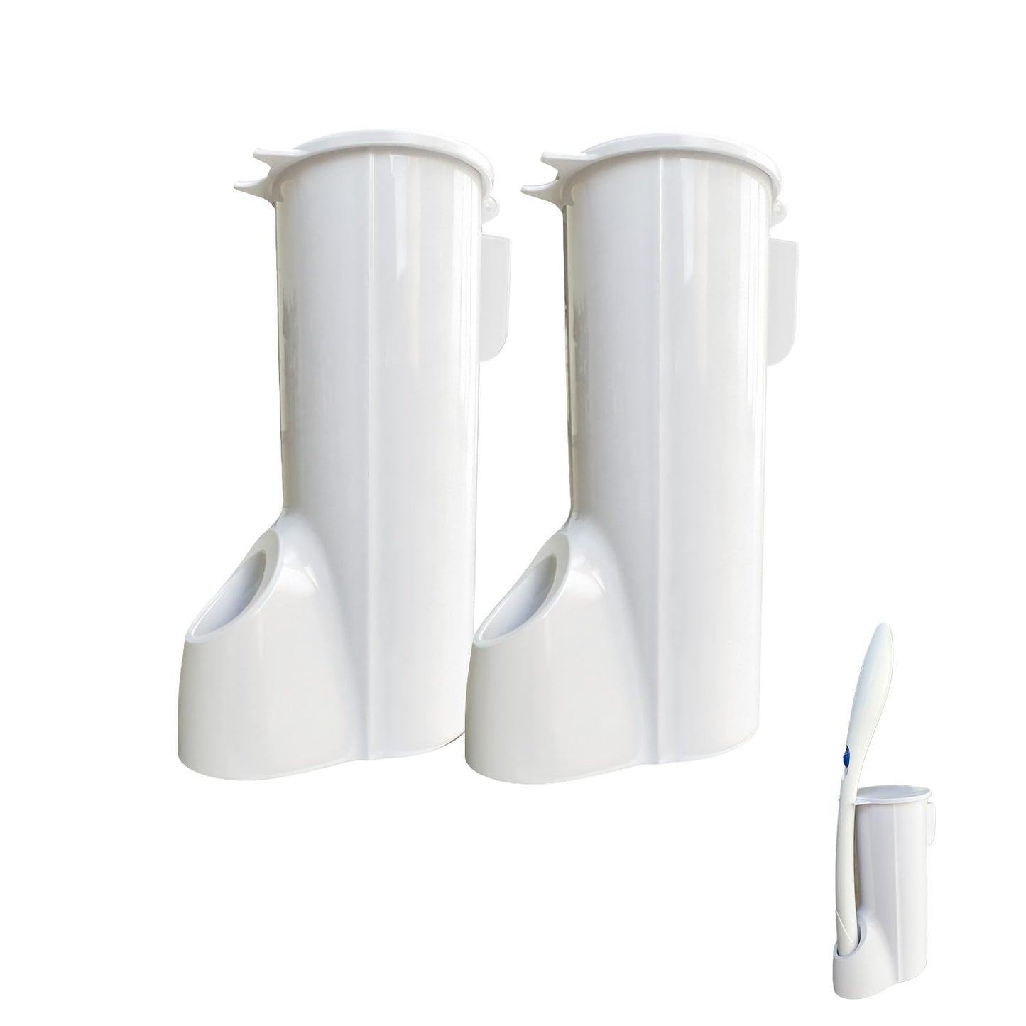 2 Packs Toilet Wand Caddy Holder (Holder Only, No Wand), Disposable Brush Kit, Stand Toilet Cleaning Starter Kit, Wall Mounted Storage Caddy.