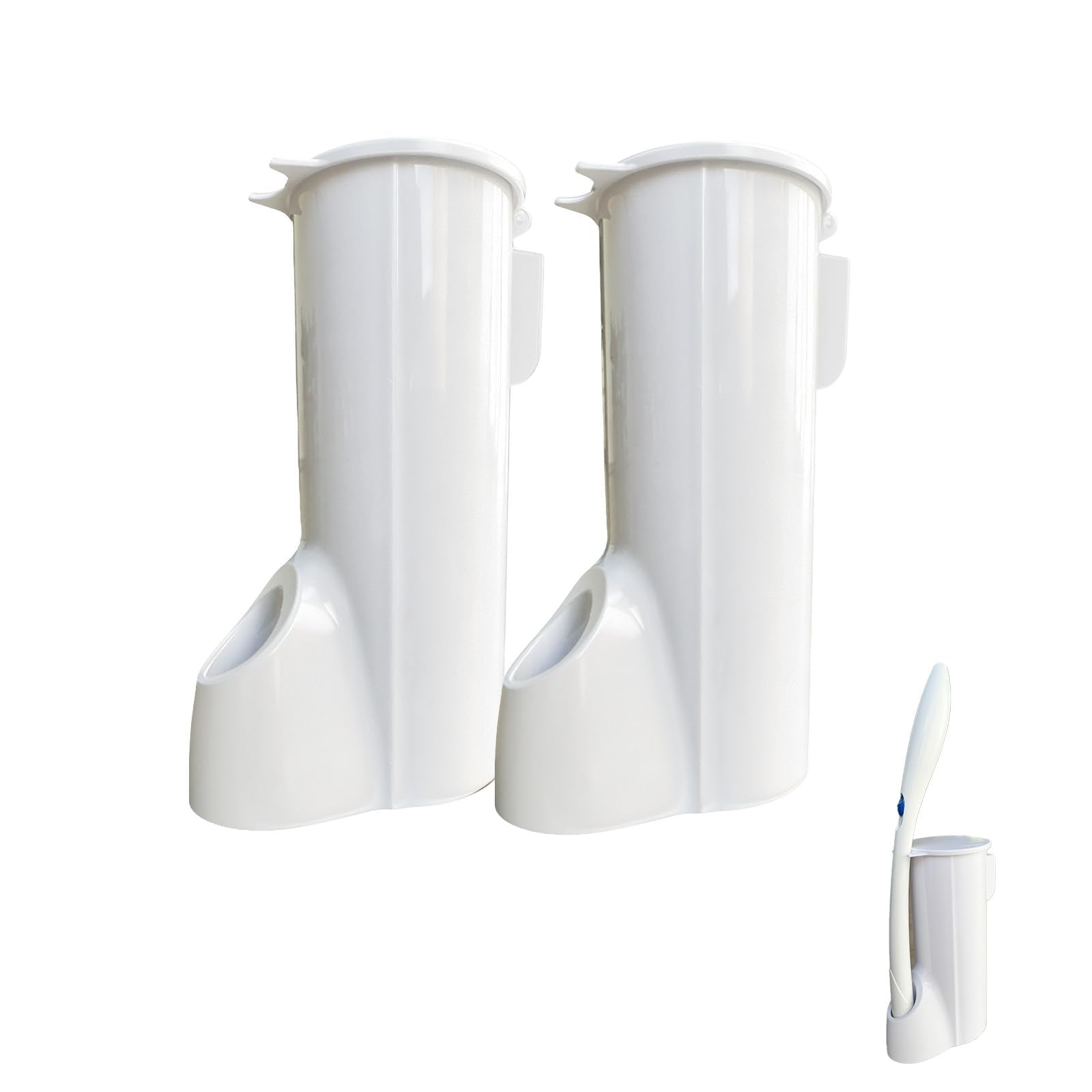 2 Packs Toilet Wand Caddy Holder (Holder Only, No Wand), Disposable Brush Kit, Stand Toilet Cleaning Starter Kit, Wall Mounted Storage Caddy.