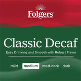 Folgers Decaf Coffee, Ground Coffee, Classic Medium Roast, 19.2 Ounce Canister