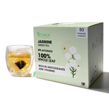 Teabox Premium Darjeeling Green Tea With Jasmine Flowers| 100% Whole Leaf & 0% Bitterness | Green Tea From The Himalayas | 50 Tea Bags (Low Caffeine)