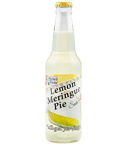 Rocket Fizz Melba's Fixins Lemon Meringue Pie Soda Flavor | Cane Sugar | Craft Soda Pop Drinks | 12 oz in Glass Bottle (Single Bottle)