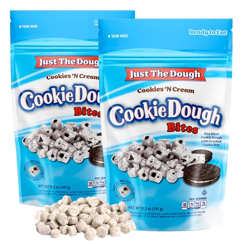 Cookies ‘N Cream Cookie Dough Bites, Dessert Topper, Movie Night Candy, Resealable Bag, 8.5 Ounces (Pack of 2)