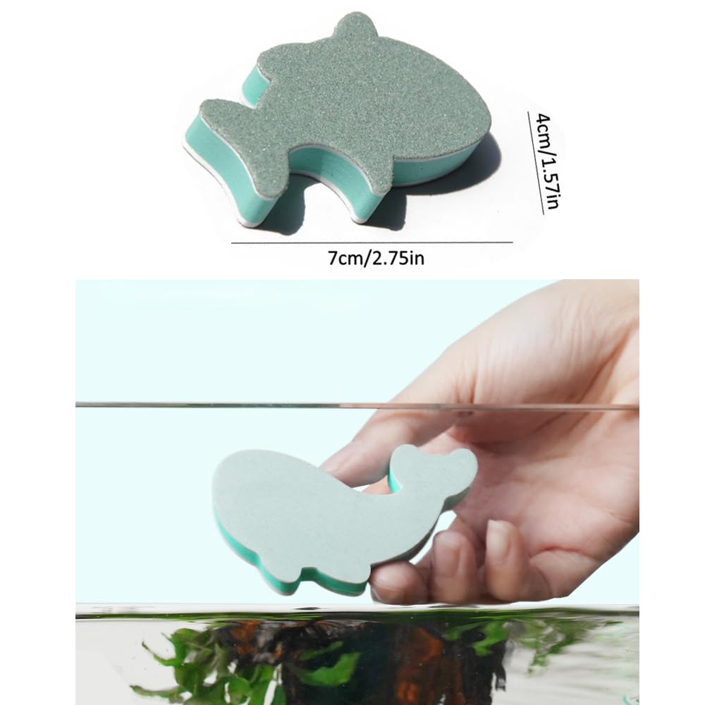 NentMent 10 Pack Glass Aquarium Cleaner Desktop Fish Tank Glass Cleaner Cleaning Tool Sponge Brush Algae Scraper for Nano Glass Aquarium Kit Small
