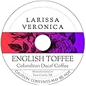 English Toffee Colombian Decaf Coffee (Single Serve K-Cup Pods) (Gourmet, Naturally Flavored, Whole Coffee Beans) (12 pods, ZIN: 572652) - 2 Pack